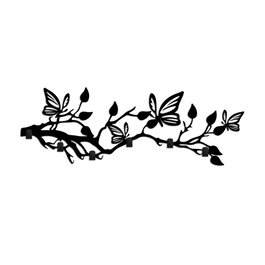 Wallity Butterfly World Gancho de Pared Metálico Negro